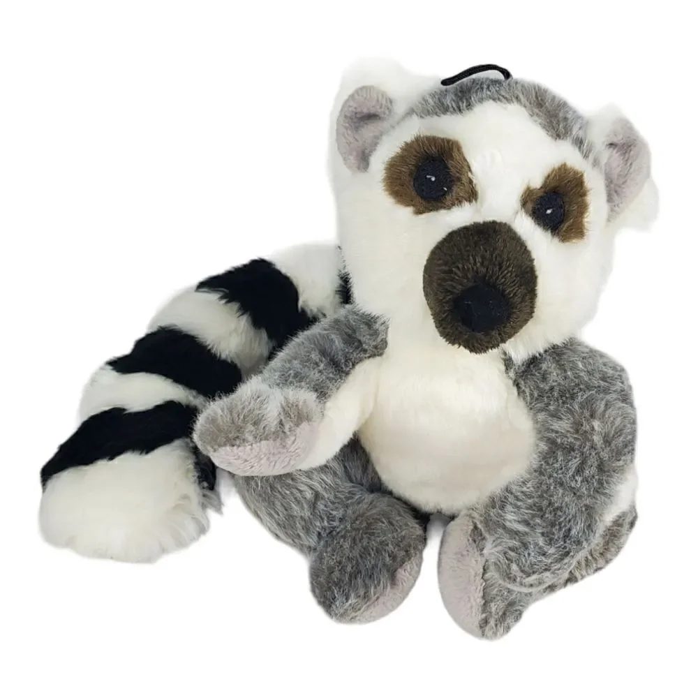 Vo-Toys Ring Tailed Lemur Plush Long Tail Gray Stuffed Animal Toy Lovey Squeaks